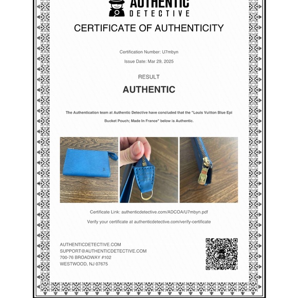 Louis Vuitton Blue Epi Leather Accessories Pochette w/ Dust Bag and COA - Picture 15 of 15